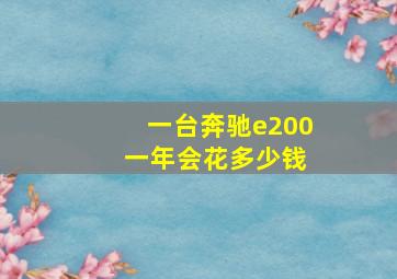 一台奔驰e200 一年会花多少钱